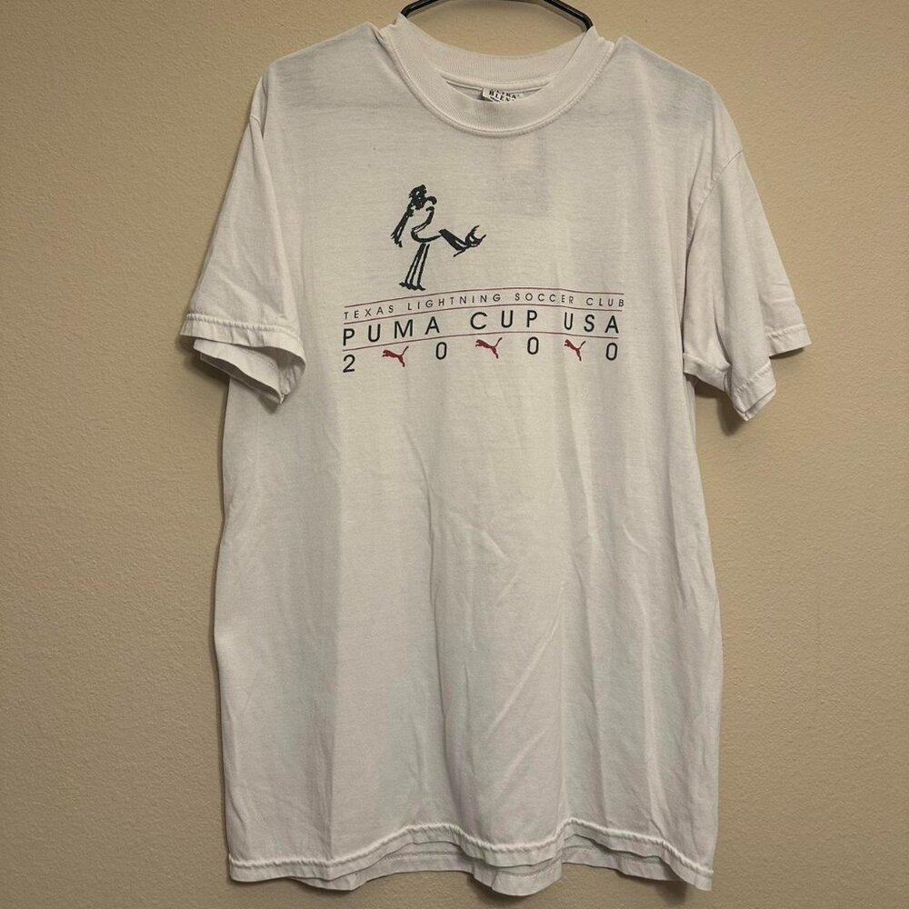 Vintage Texas Lightning Soccer Club Puma Cup USA 2000 White Tee Size: Large